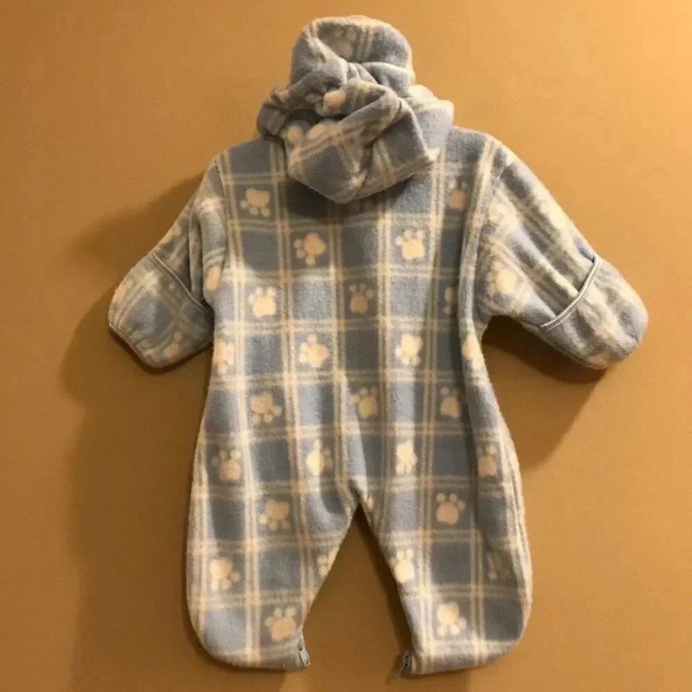 Vintage Lullaby Club Fleece Baby Bunting Blue